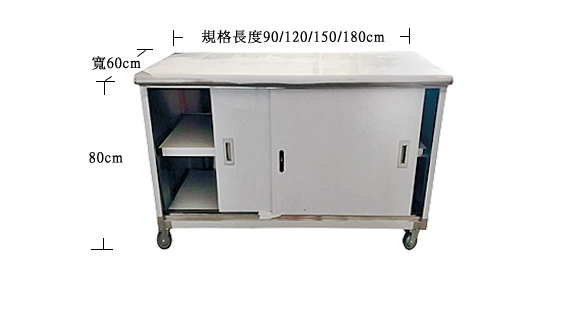 三層封三面工作台加輪