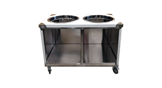 厚雙口湯桶檯(附輪)