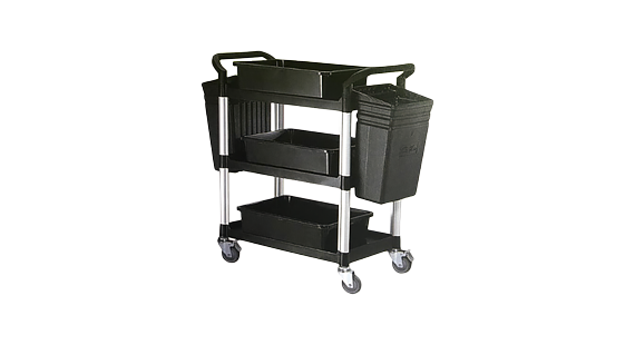 707B三層黑色塑膠餐車(附配件)